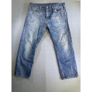 Levi's 508 Jeans Mens 36x32 Medium Wash Blue Regular Tapered Distressed Denim